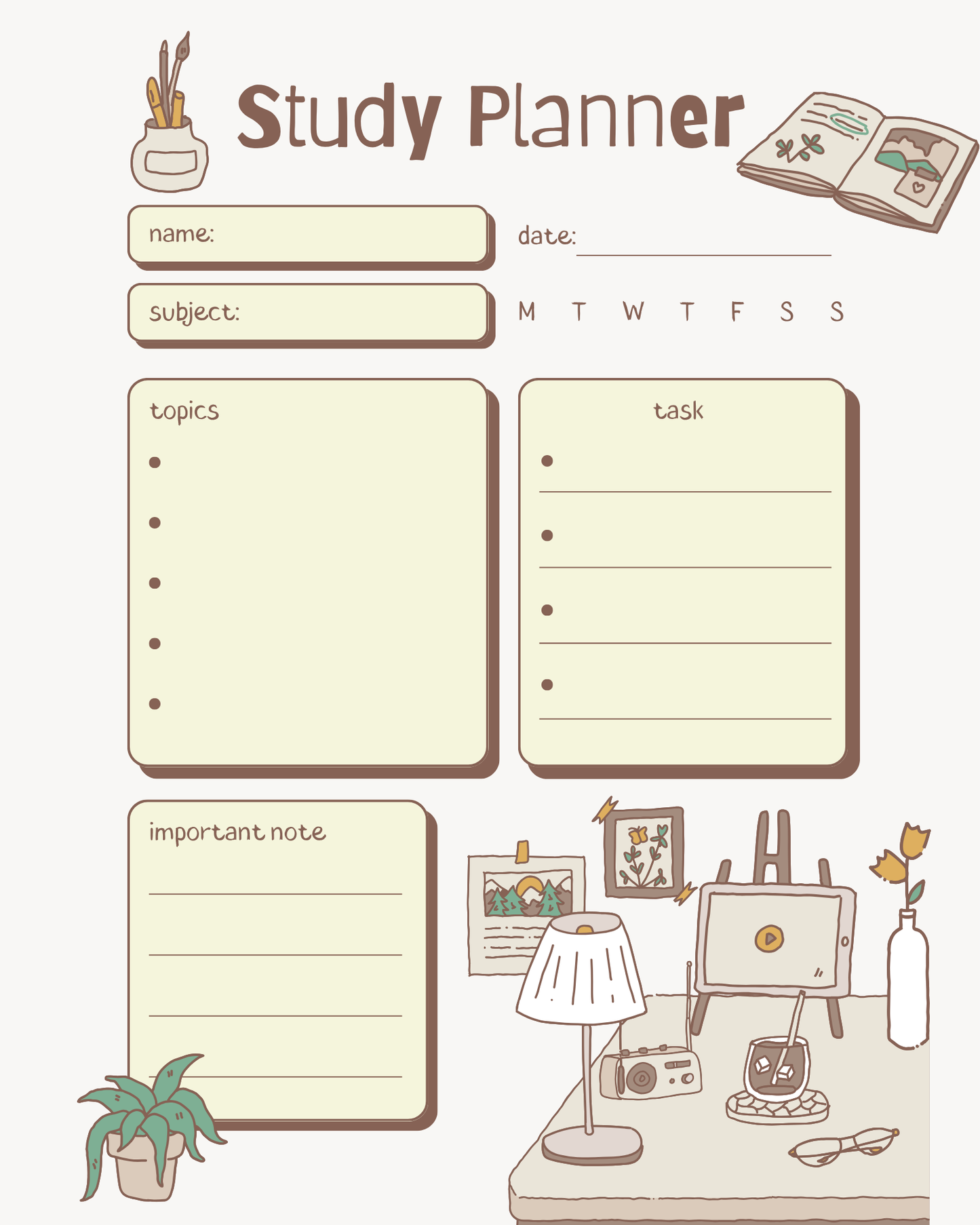 Magnetic Study Planner