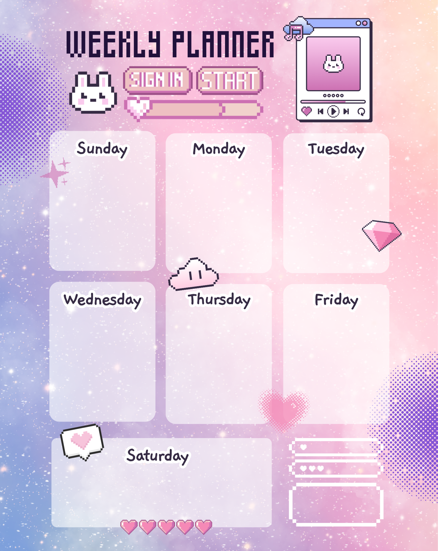 Magnetic Weekly Planner