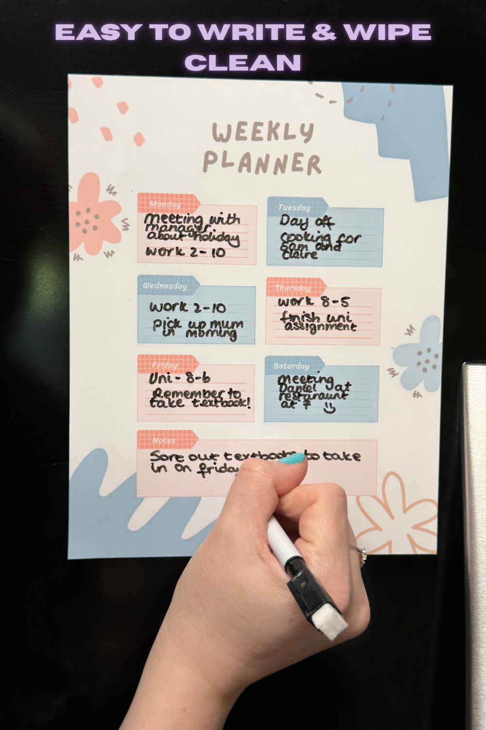 Magnetic Weekly Planner
