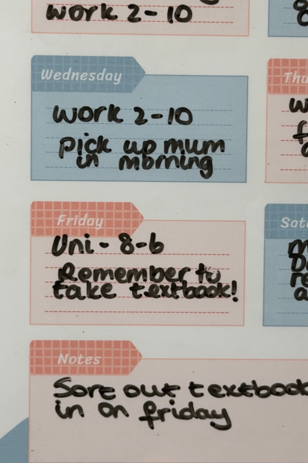 Magnetic Weekly Planner