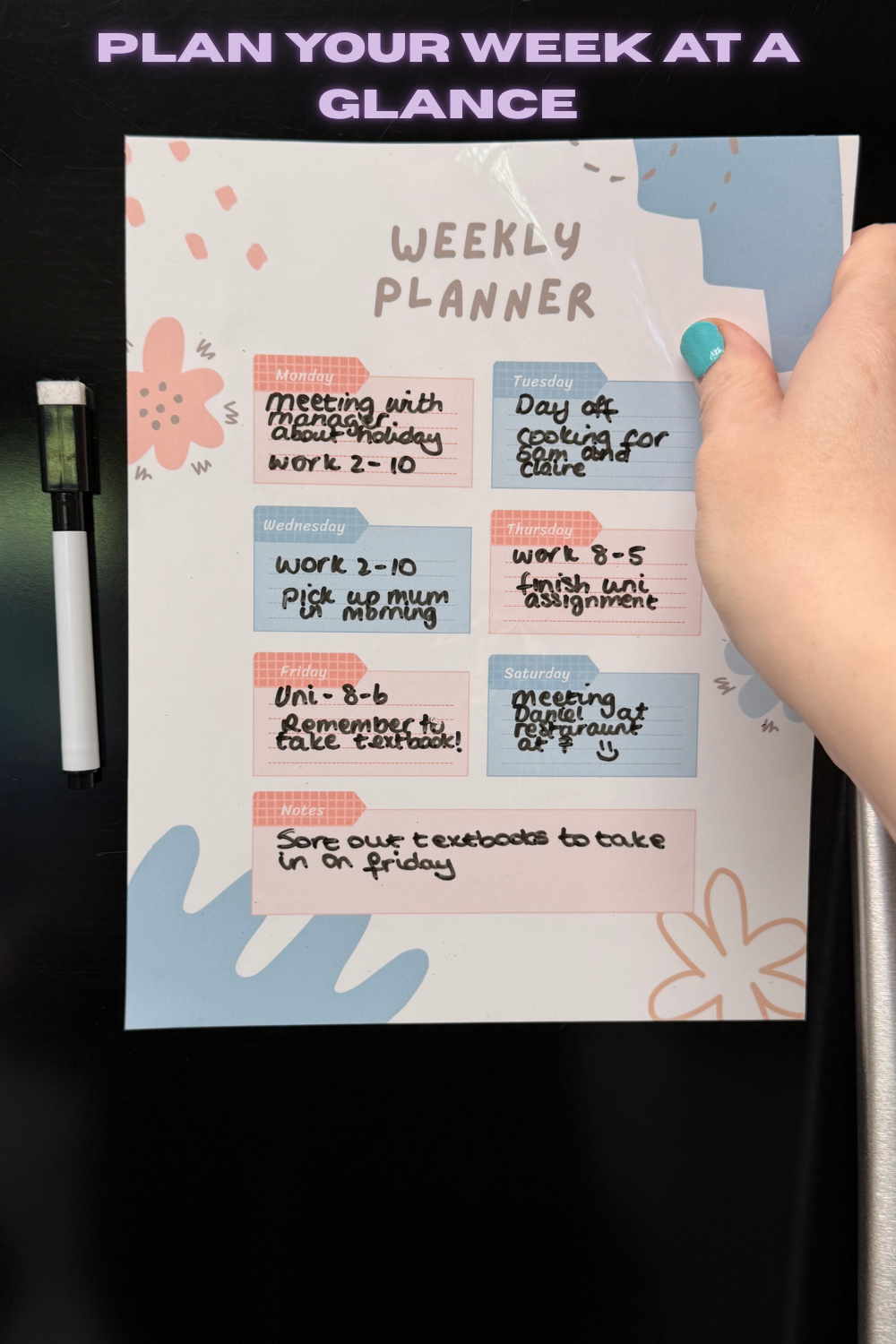 Magnetic Weekly Planner