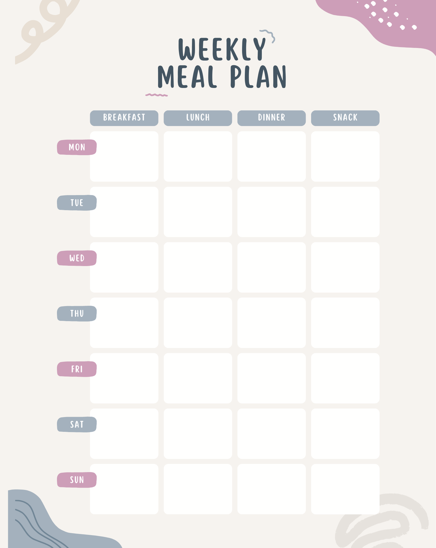 Magnetic Meal Planner