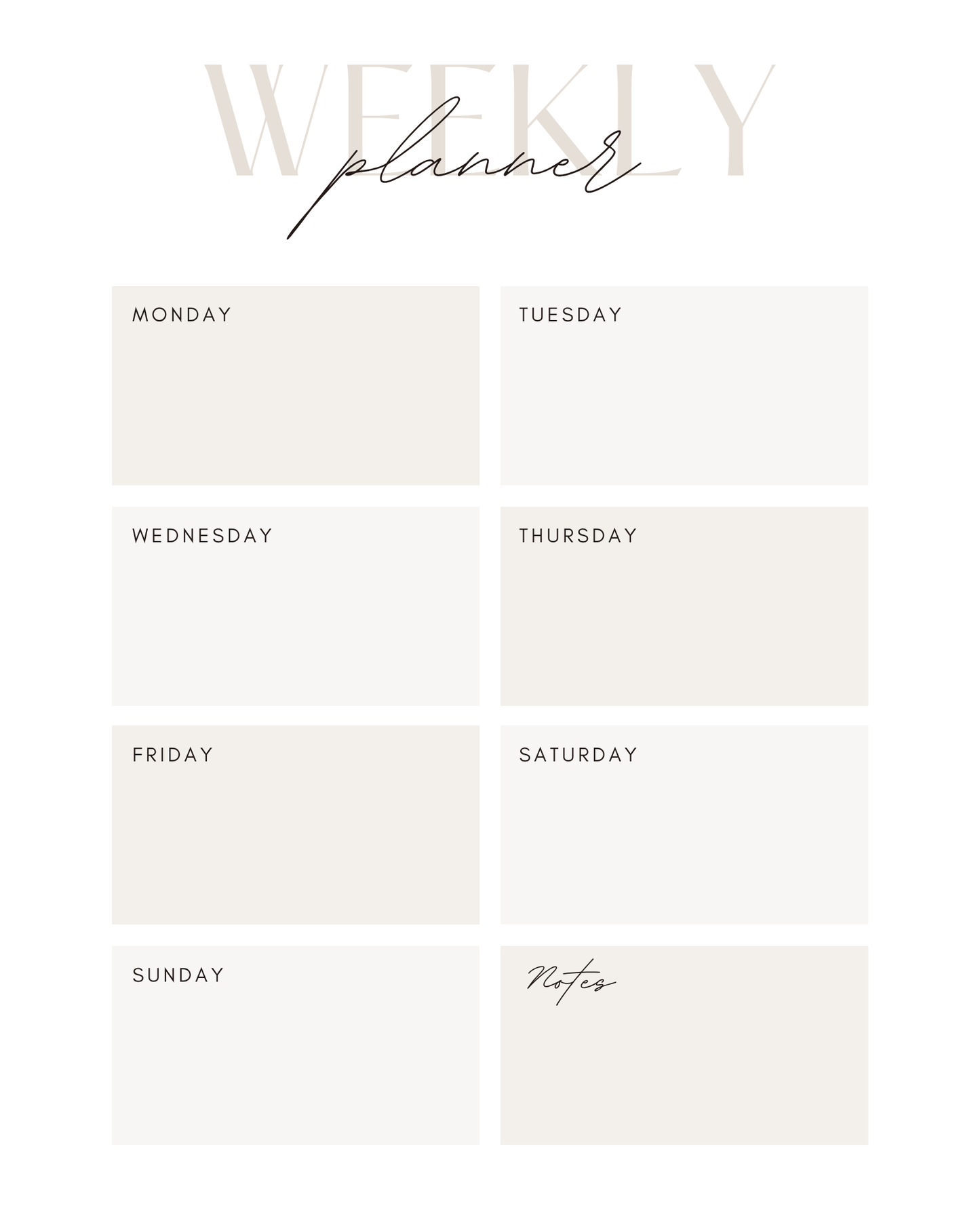 Magnetic Weekly Planner