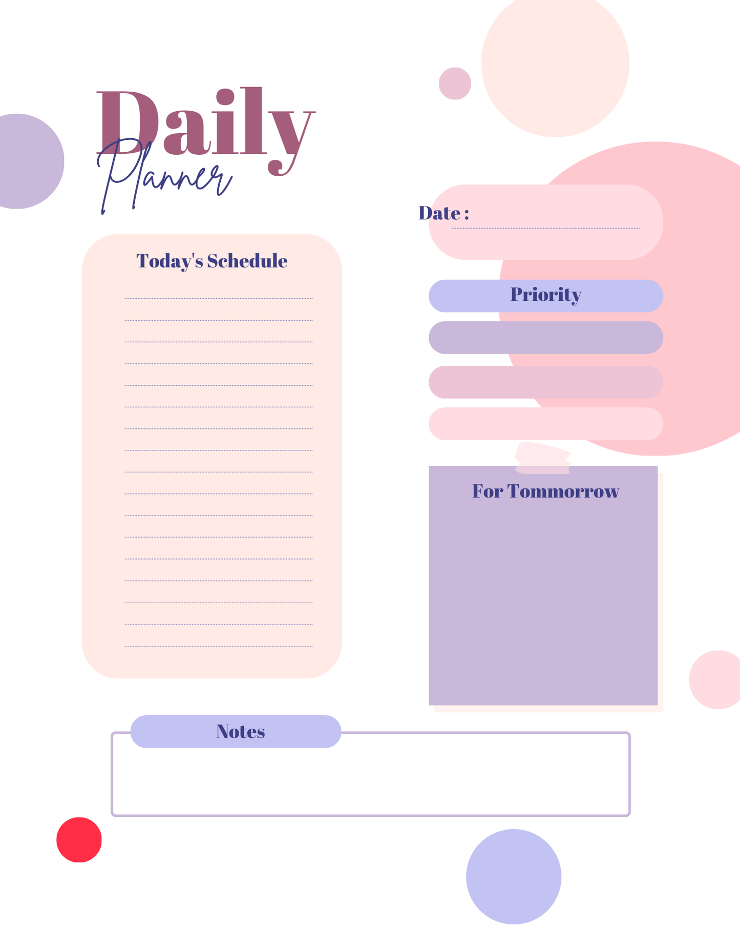 Magnetic Daily Planner