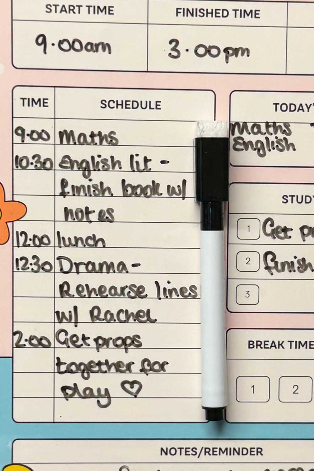 Magnetic Study Planner