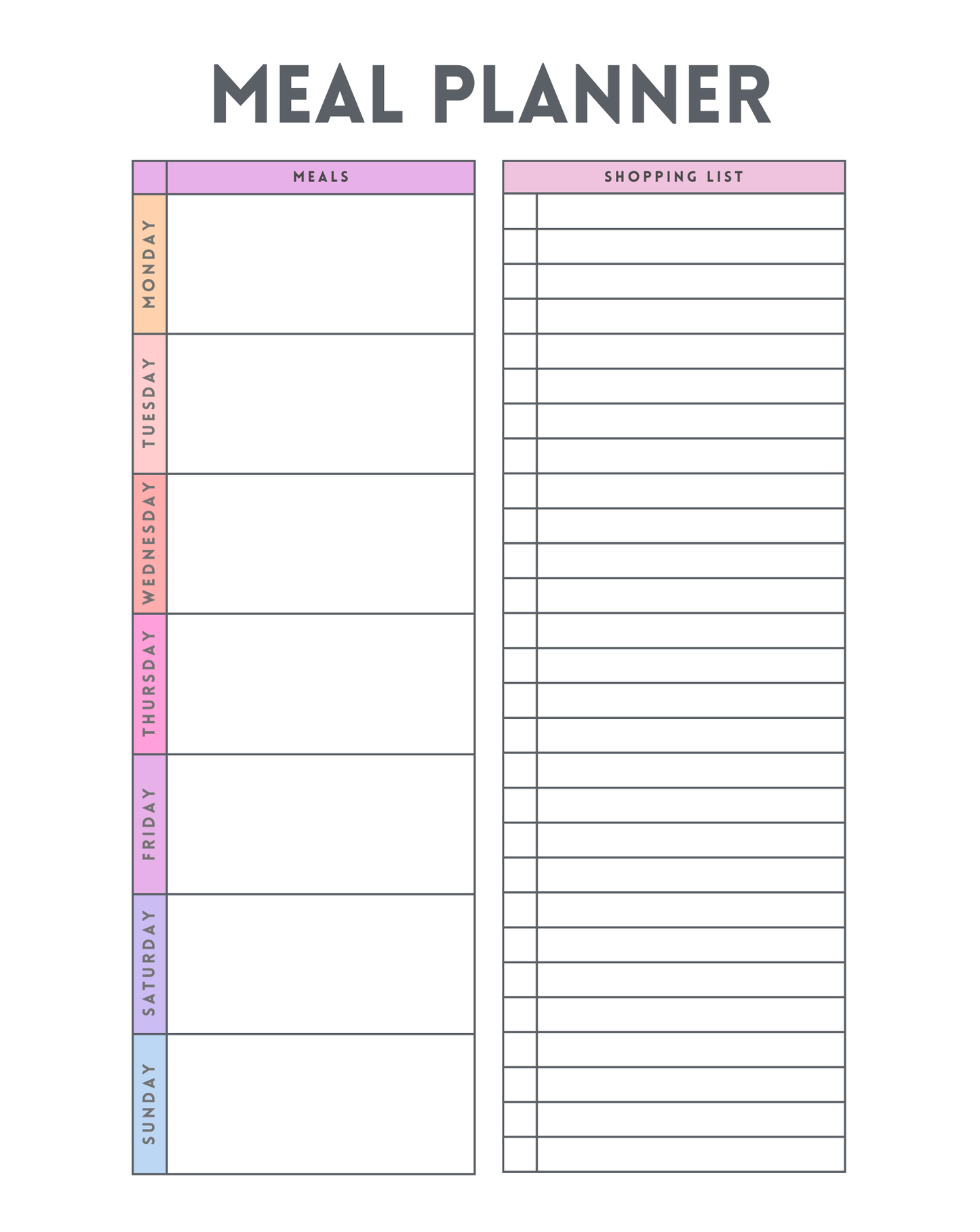 Magnetic Meal Planner
