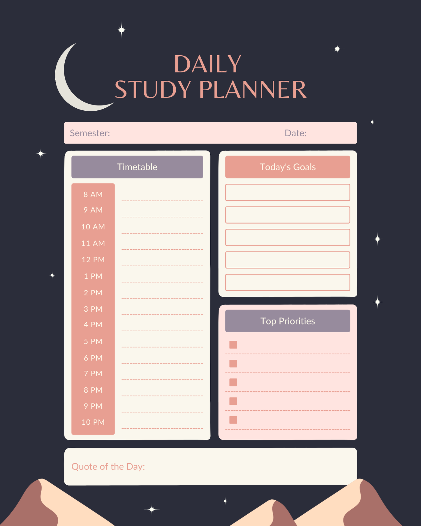 Magnetic Study Planner
