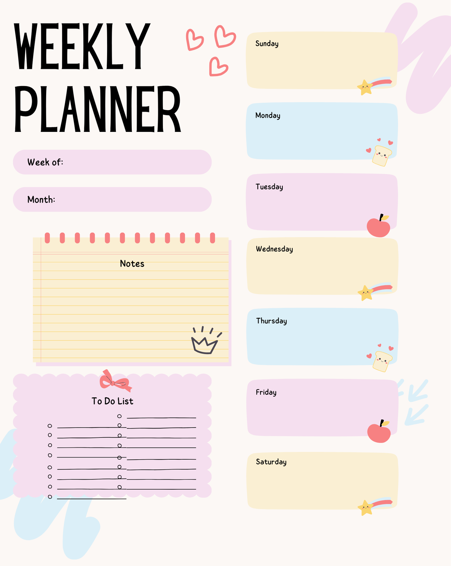 Magnetic Weekly Planner