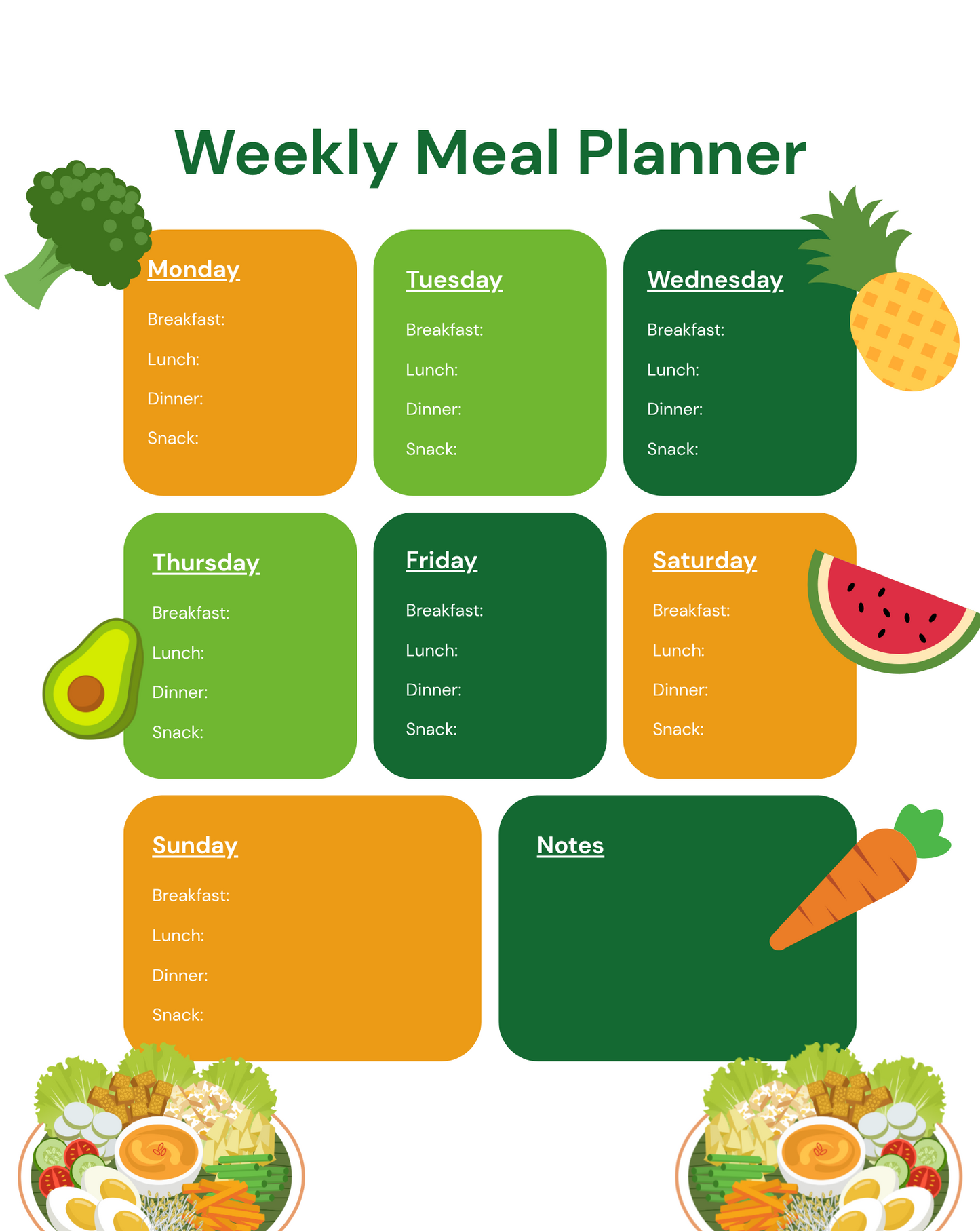 Magnetic Meal Planner