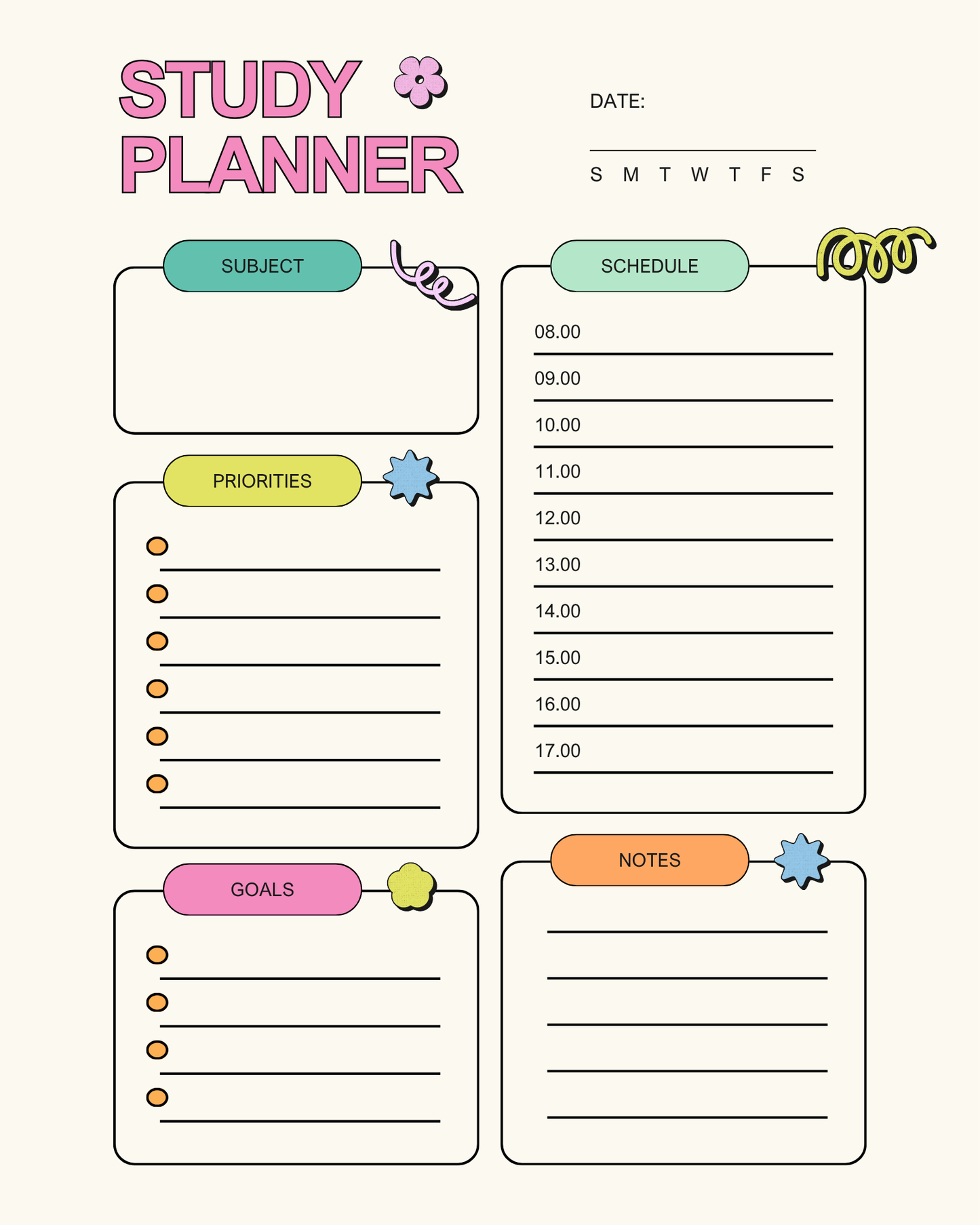 Magnetic Study Planner